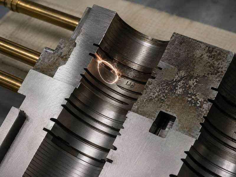 Injection mold surface during laser cleaning project example