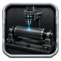 Laser, Liquid, Ultrasonic, Manual and Dry-Ice Cleaning metallic anilox icon